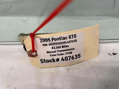 2005 Pontiac GTO RH Passenger Front Door Window Glass OEM - Day's Parts Yard