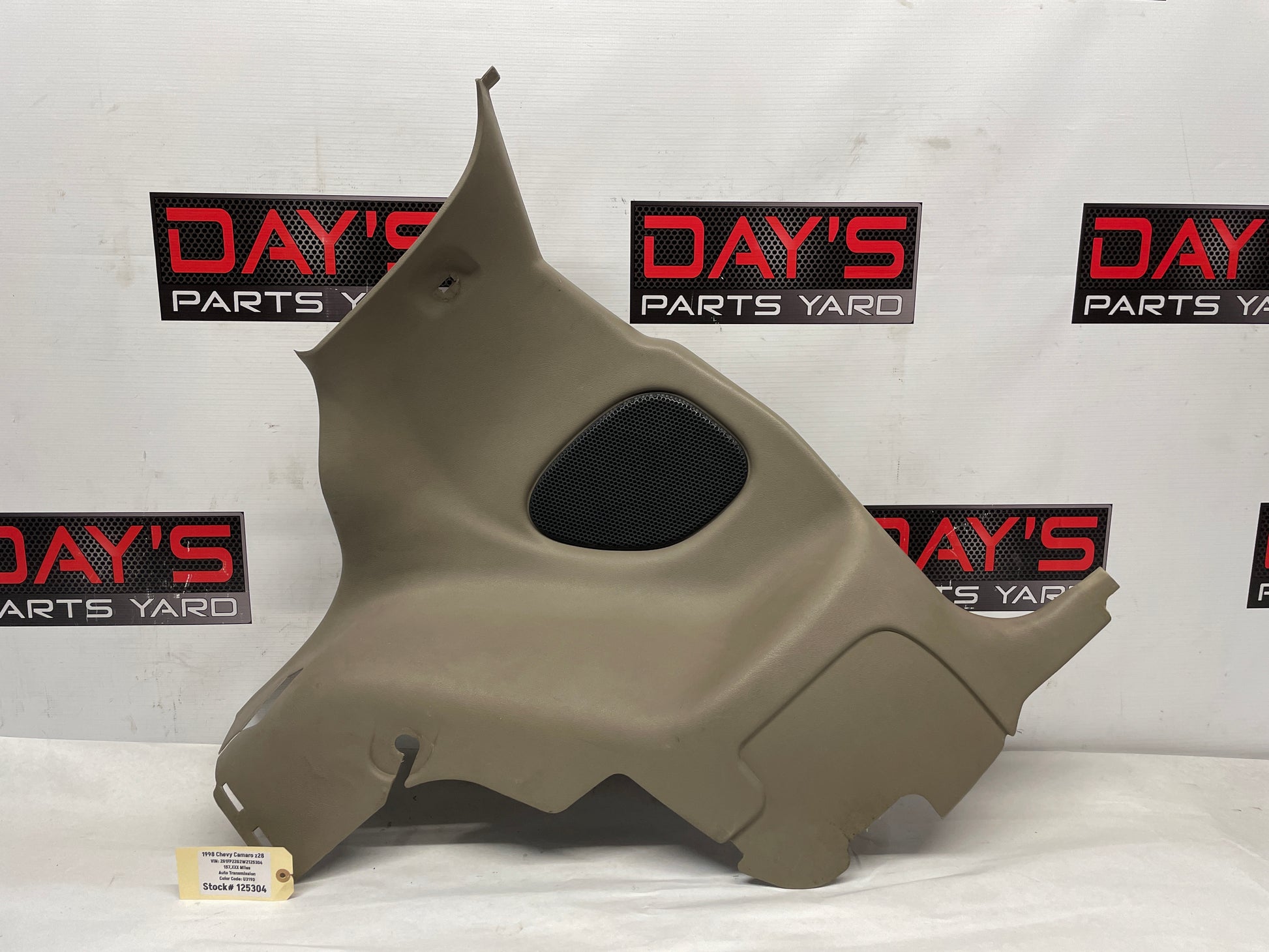 1998 Chevy Camaro Z28 LH Driver Interior Quarter Sail Panel Trim Molding Tan OEM - Day's Parts Yard