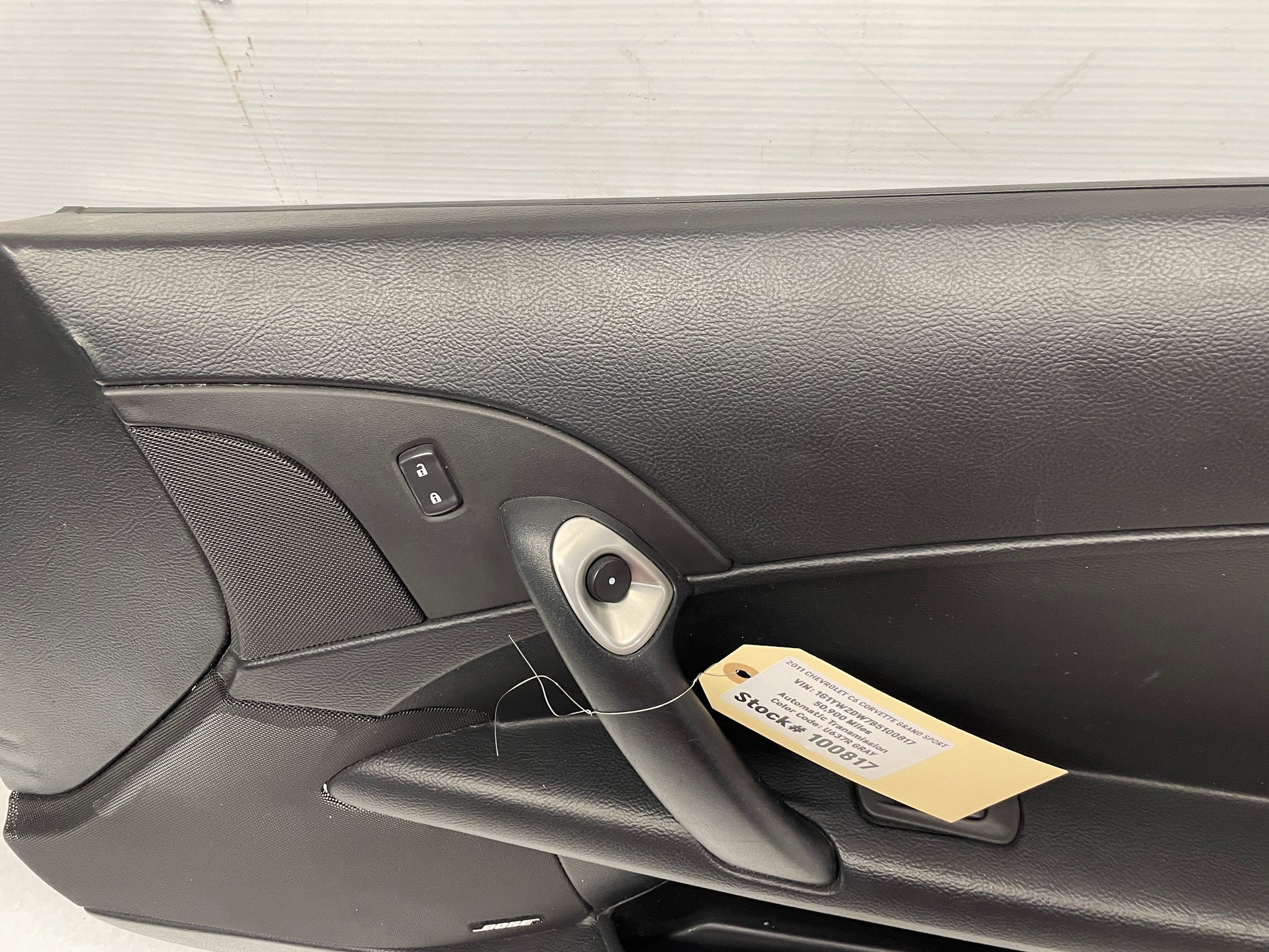 2011 Chevy C6 Corvette Grand Sport RH Passenger Front Interior Door Panel Trim OEM - Day's Parts Yard