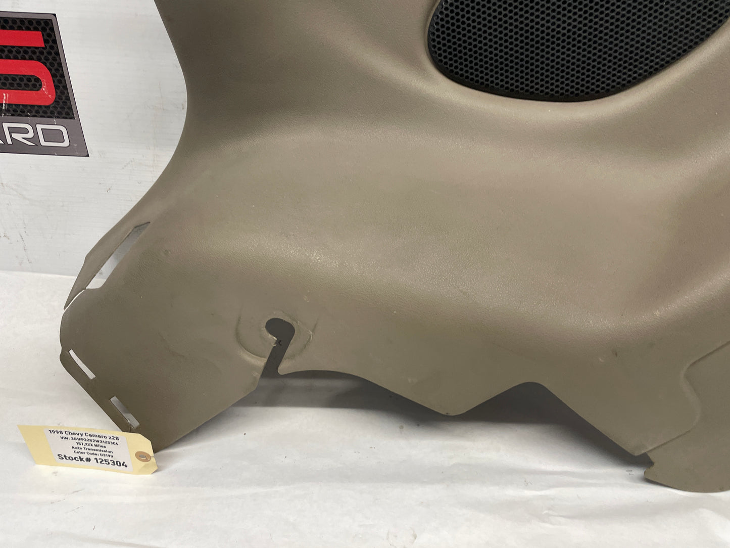 1998 Chevy Camaro Z28 LH Driver Interior Quarter Sail Panel Trim Molding Tan OEM - Day's Parts Yard