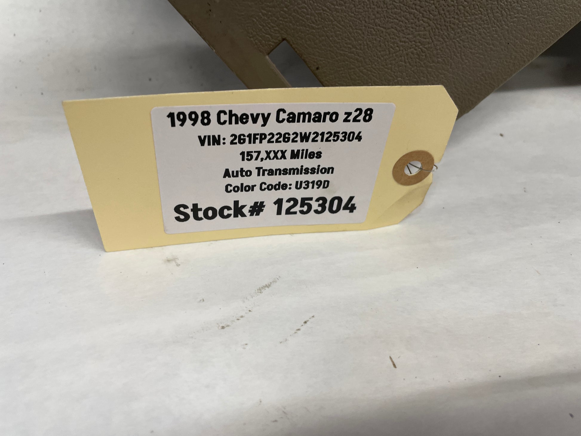 1998 Chevy Camaro Z28 LH Driver Interior Quarter Sail Panel Trim Molding Tan OEM - Day's Parts Yard