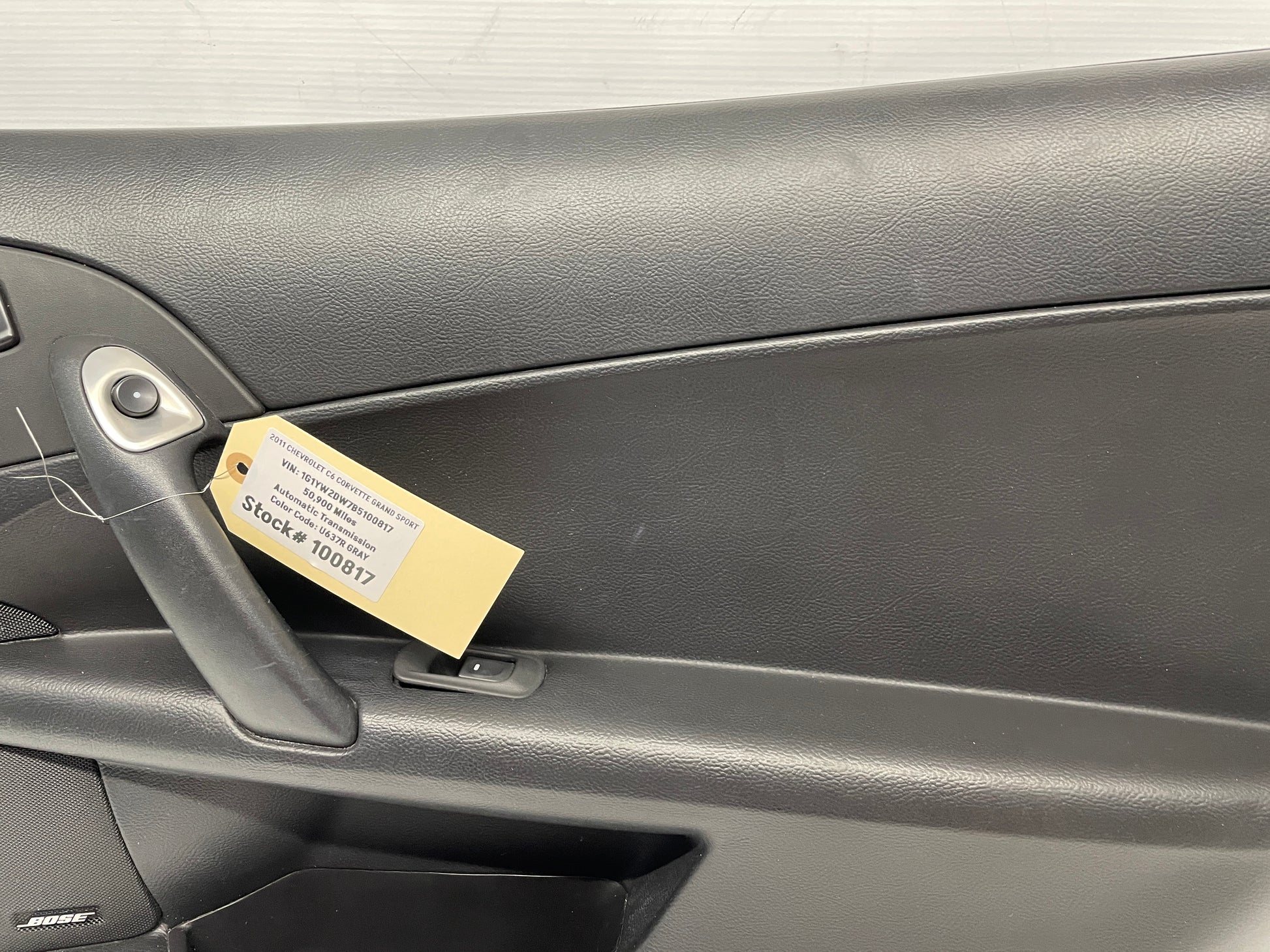 2011 Chevy C6 Corvette Grand Sport RH Passenger Front Interior Door Panel Trim OEM - Day's Parts Yard