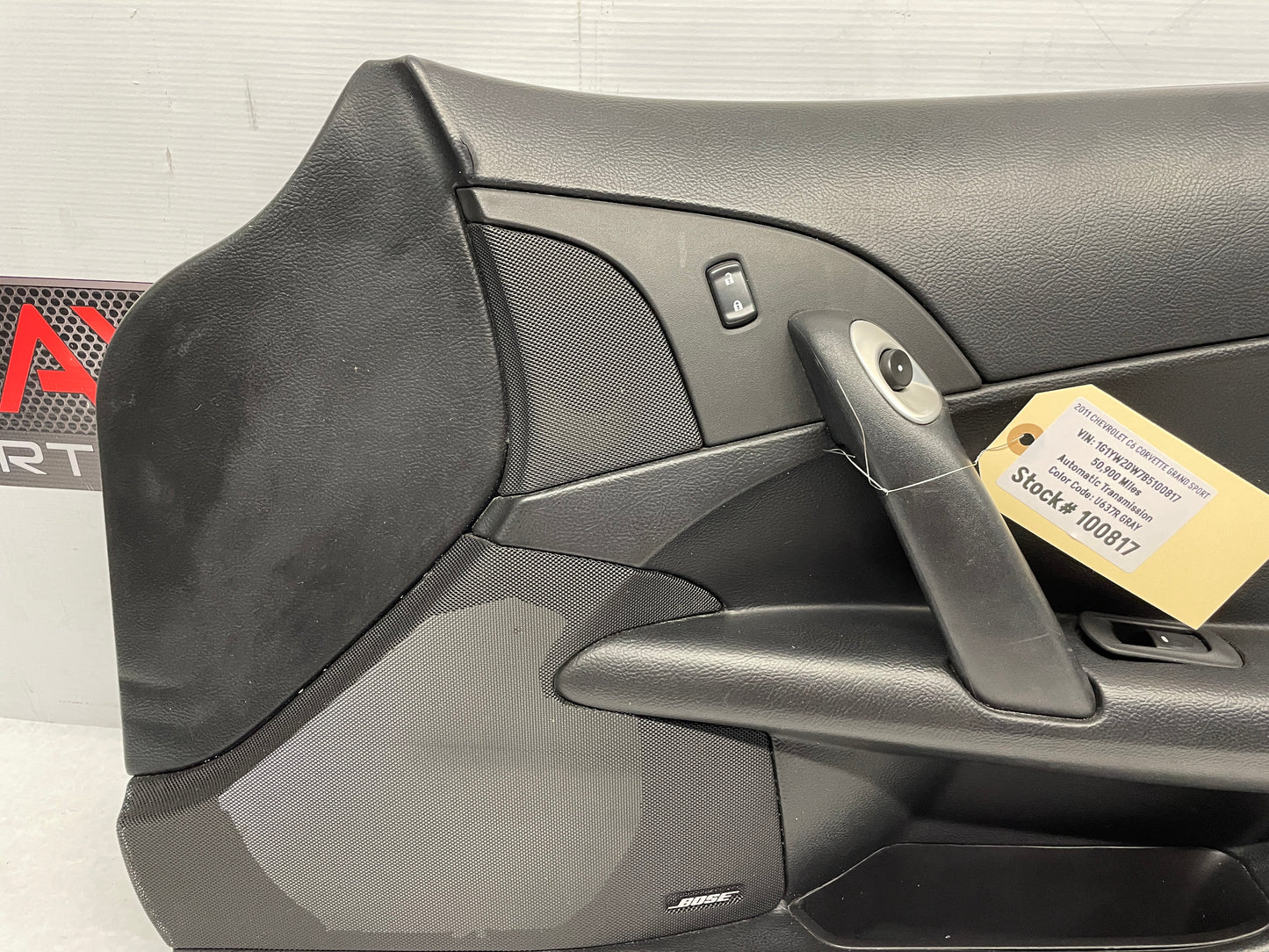 2011 Chevy C6 Corvette Grand Sport RH Passenger Front Interior Door Panel Trim OEM - Day's Parts Yard