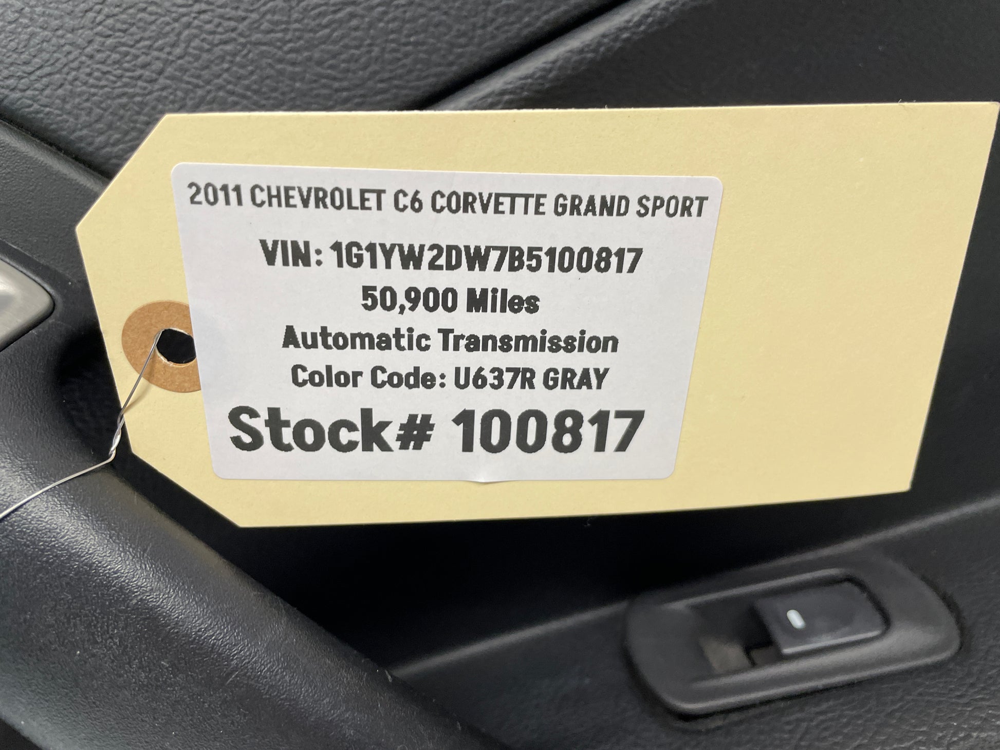 2011 Chevy C6 Corvette Grand Sport RH Passenger Front Interior Door Panel Trim OEM - Day's Parts Yard