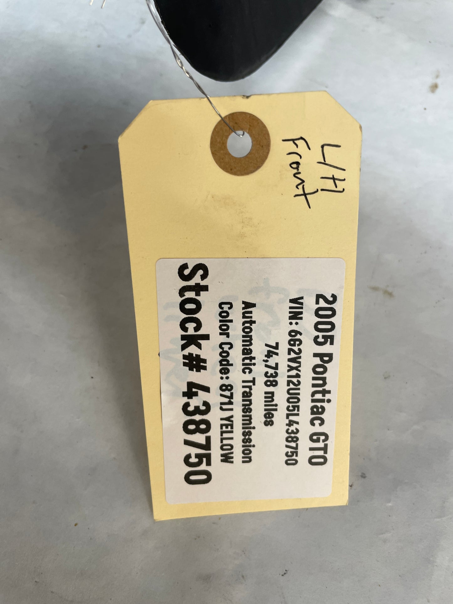 2005 Pontiac GTO LH Driver Front Fender Wheel House Well Liner OEM