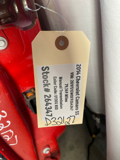 2014 Chevy Camaro SS RH Passenger Front Exterior Door Red OEM - Day's Parts Yard