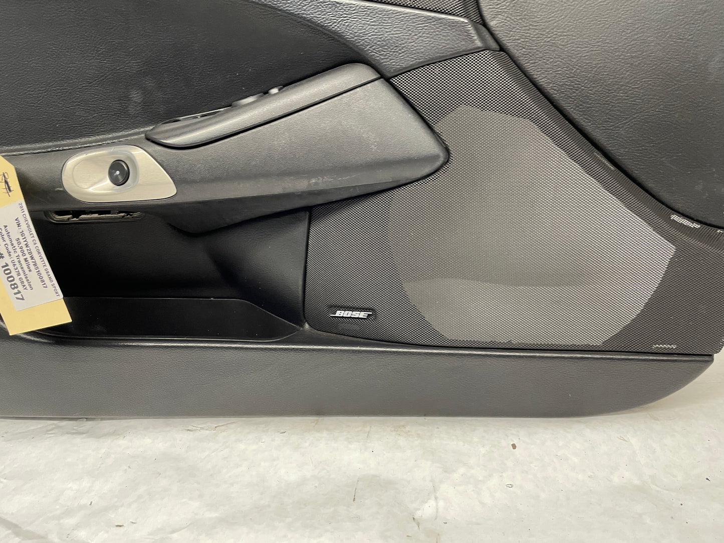 2011 Chevy C6 Corvette Grand Sport LH Driver Front Interior Door Panel Trim OEM - Day's Parts Yard