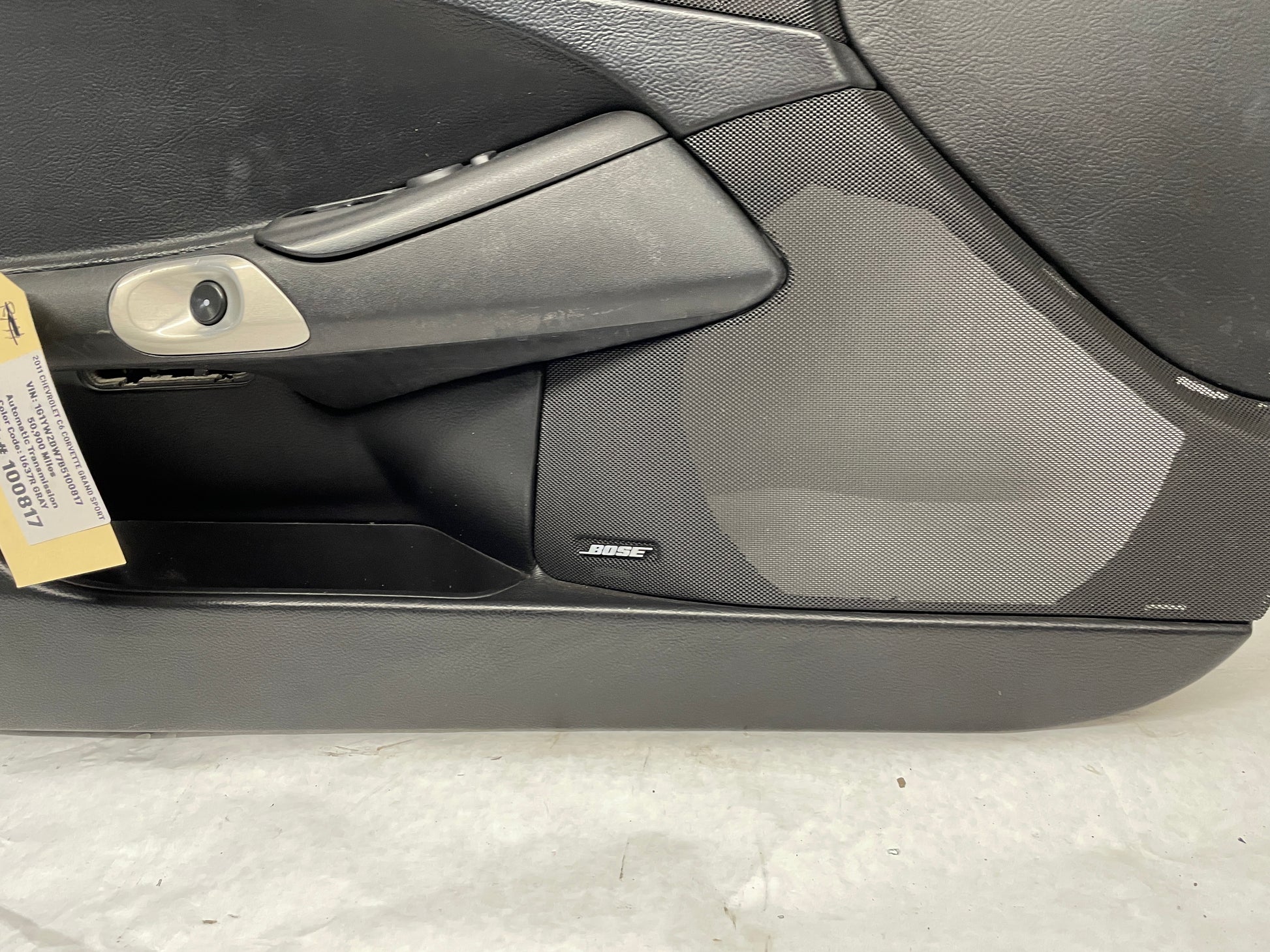 2011 Chevy C6 Corvette Grand Sport LH Driver Front Interior Door Panel Trim OEM - Day's Parts Yard