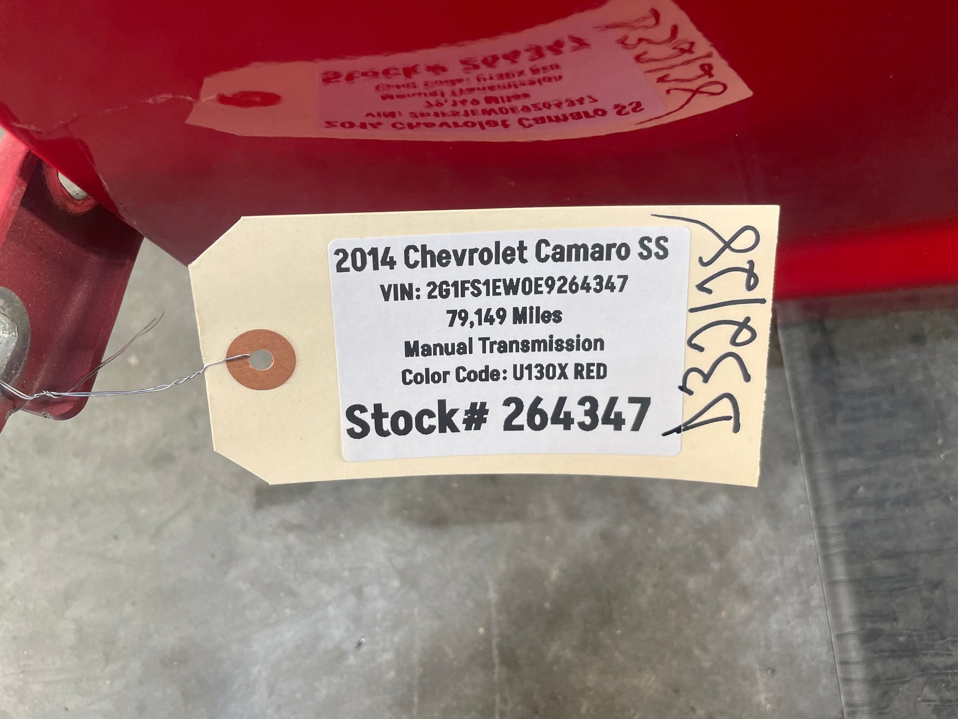 2014 Chevy Camaro SS LH Driver Front Exterior Door Red OEM - Day's Parts Yard