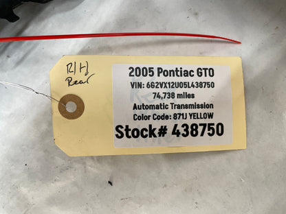 2005 Pontiac GTO RH Passenger Rear Quarter Fender Wheel House Well Liner OEM