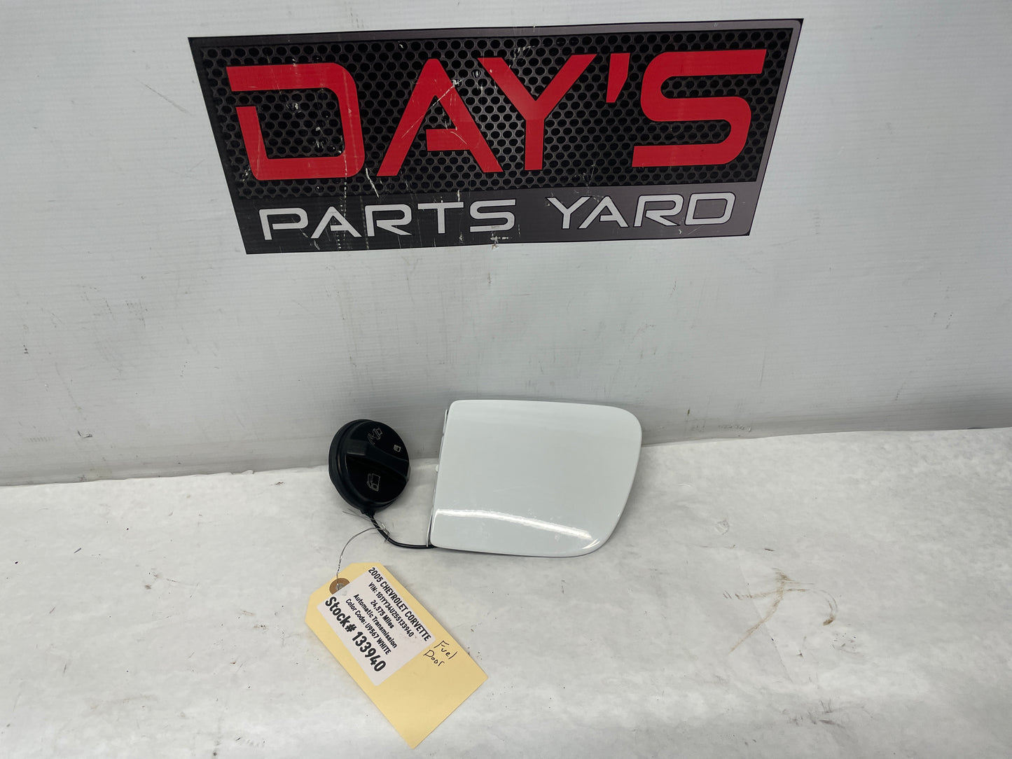 2005 Chevy C6 Corvette Fuel Filler Gas Door and Cap OEM - Day's Parts Yard