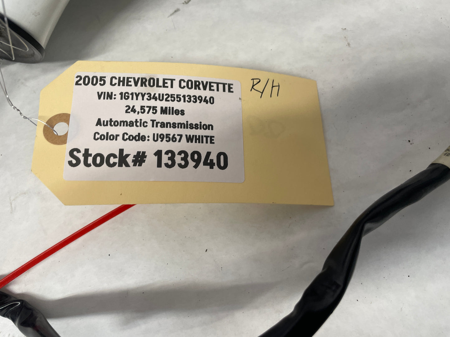 2005 Chevy C6 Corvette RH Passenger Exterior Out Side Mirror White OEM - Day's Parts Yard