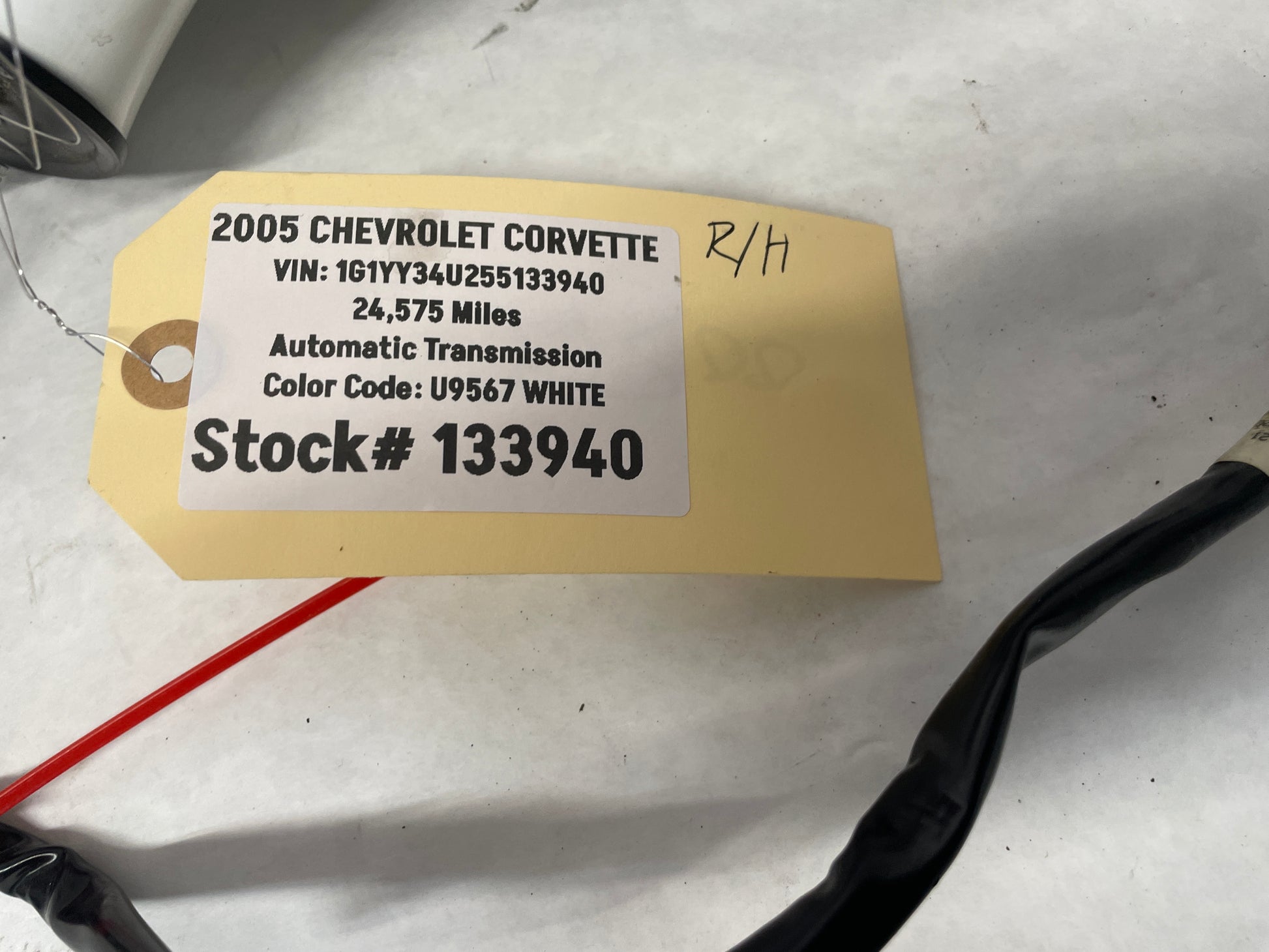 2005 Chevy C6 Corvette RH Passenger Exterior Out Side Mirror White OEM - Day's Parts Yard