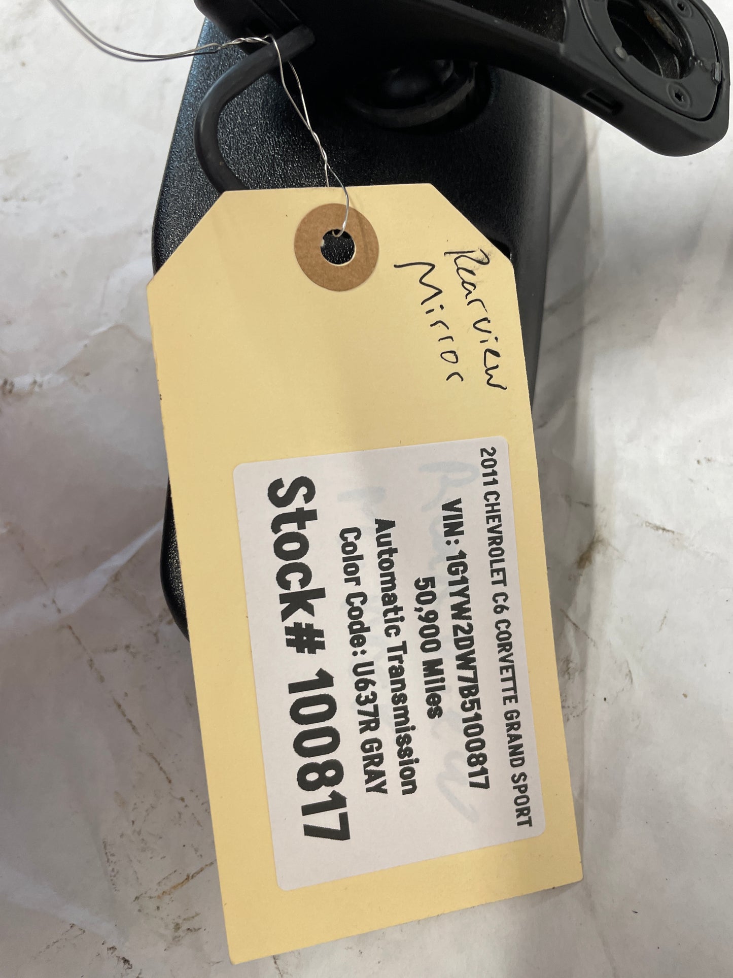 2011 Chevy C6 Corvette Grand Sport Rearview Rear View Mirror w/ Map Light OEM - Day's Parts Yard