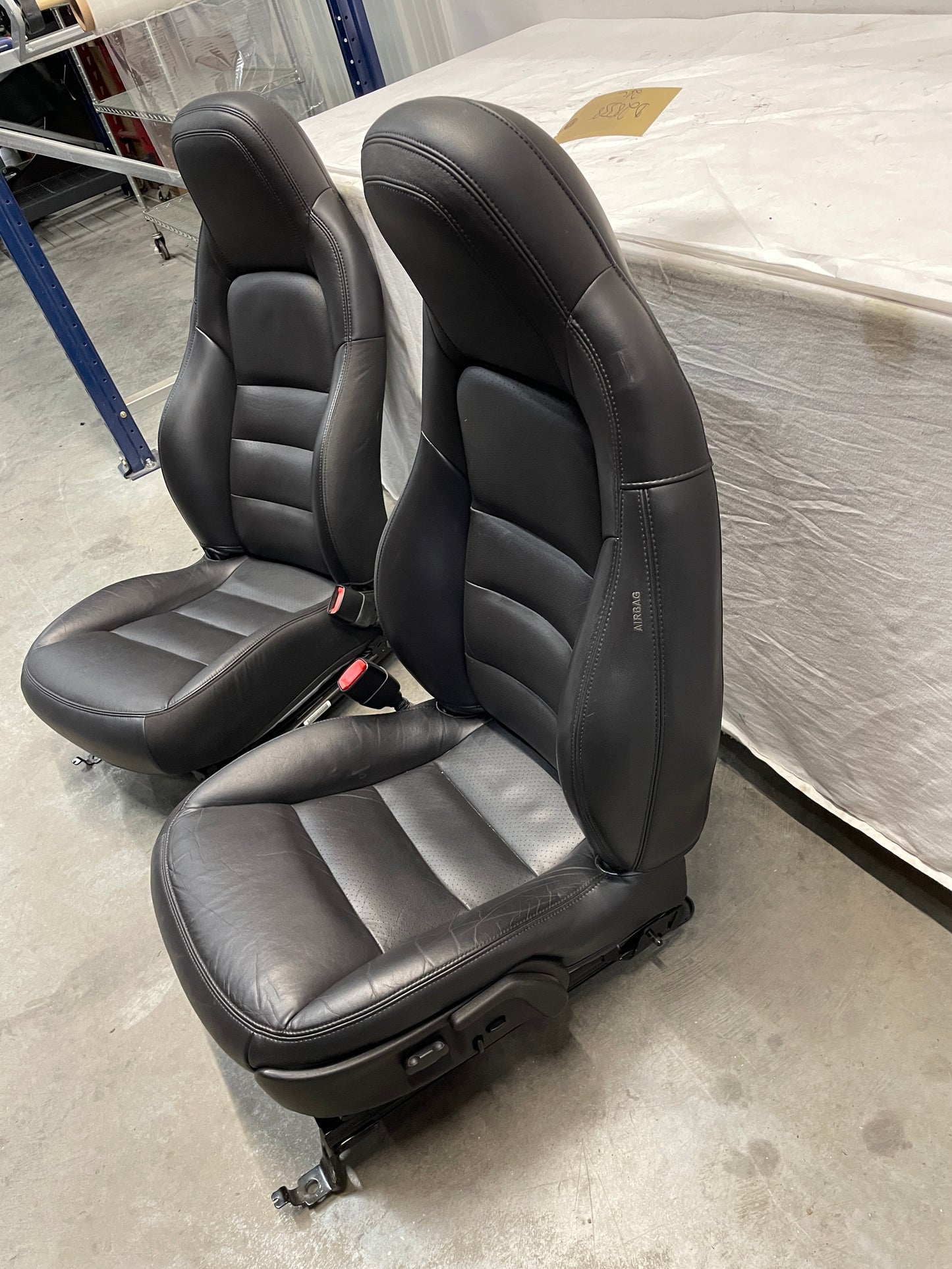 2011 Chevy C6 Corvette Grand Sport Seats Front RH & LH Black Leather OEM - Day's Parts Yard