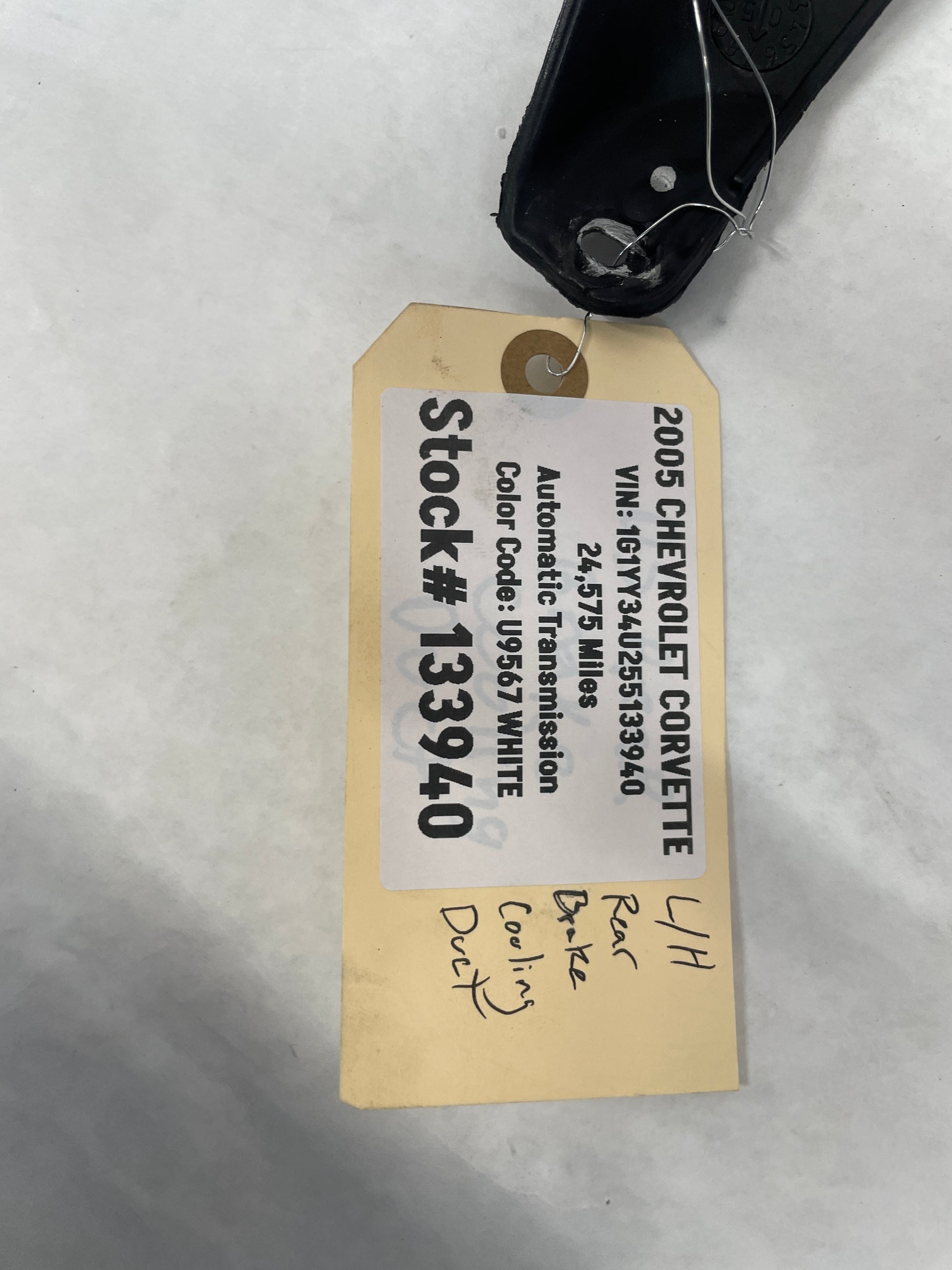 2005 Chevy C6 Corvette LH Driver Rear Brake Caliper Cooling Duct OEM - Day's Parts Yard