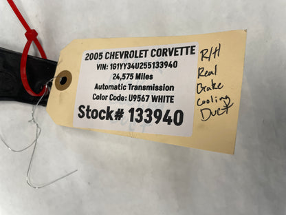 2005 Chevy C6 Corvette RH Passenger Rear Brake Caliper Cooling Duct OEM - Day's Parts Yard