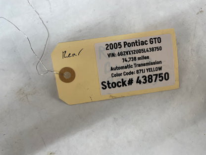 2005 Pontiac GTO RH & LH Rear Bumper Brackets Guides Supports OEM