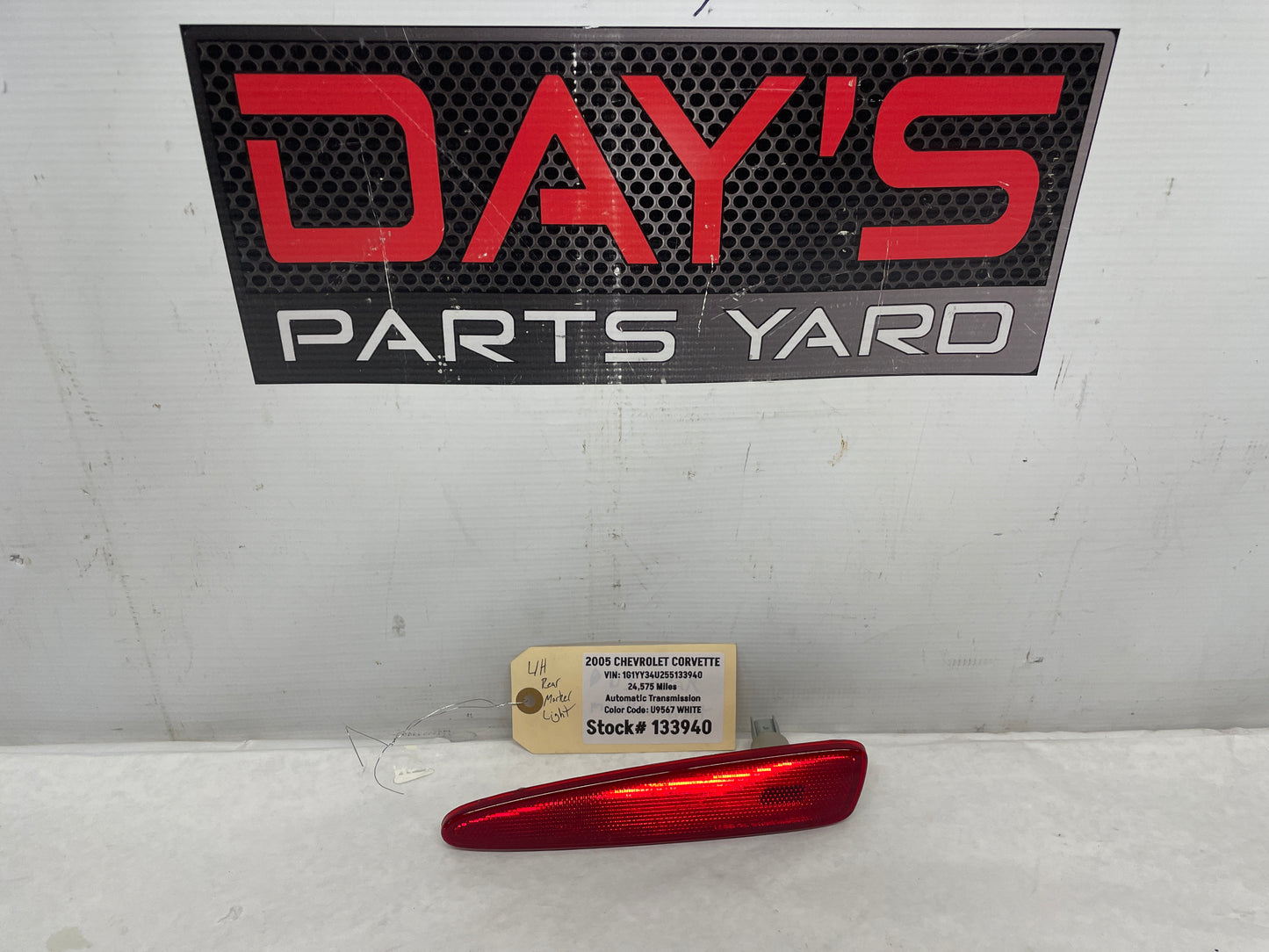 2005 Chevy C6 Corvette LH Driver Rear Side Marker Light Lamp OEM - Day's Parts Yard