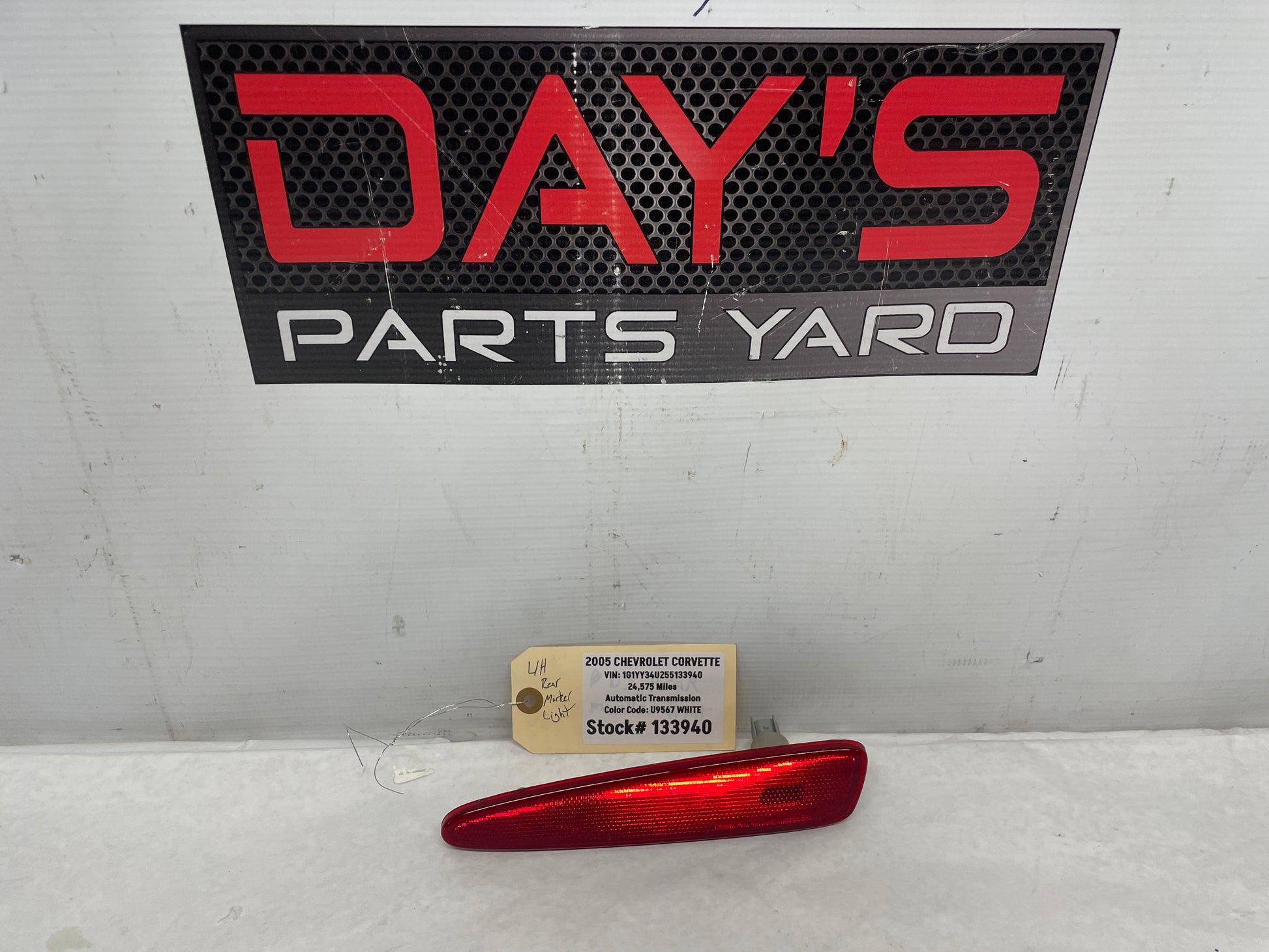 2005 Chevy C6 Corvette LH Driver Rear Side Marker Light Lamp OEM - Day's Parts Yard