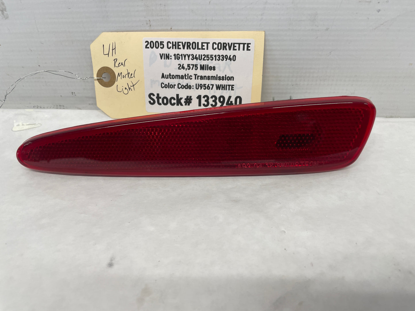 2005 Chevy C6 Corvette LH Driver Rear Side Marker Light Lamp OEM - Day's Parts Yard