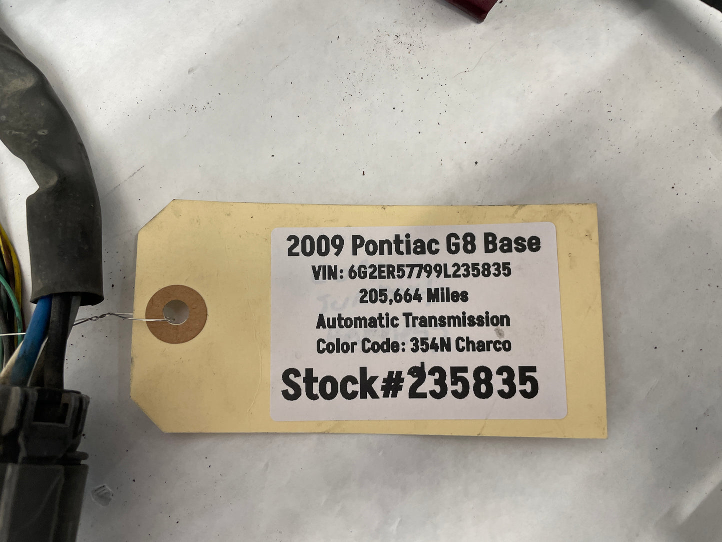 2009 Pontiac G8 Base Radiator Core Support Head Light Lamp Wiring Wire Harness OEM - Day's Parts Yard