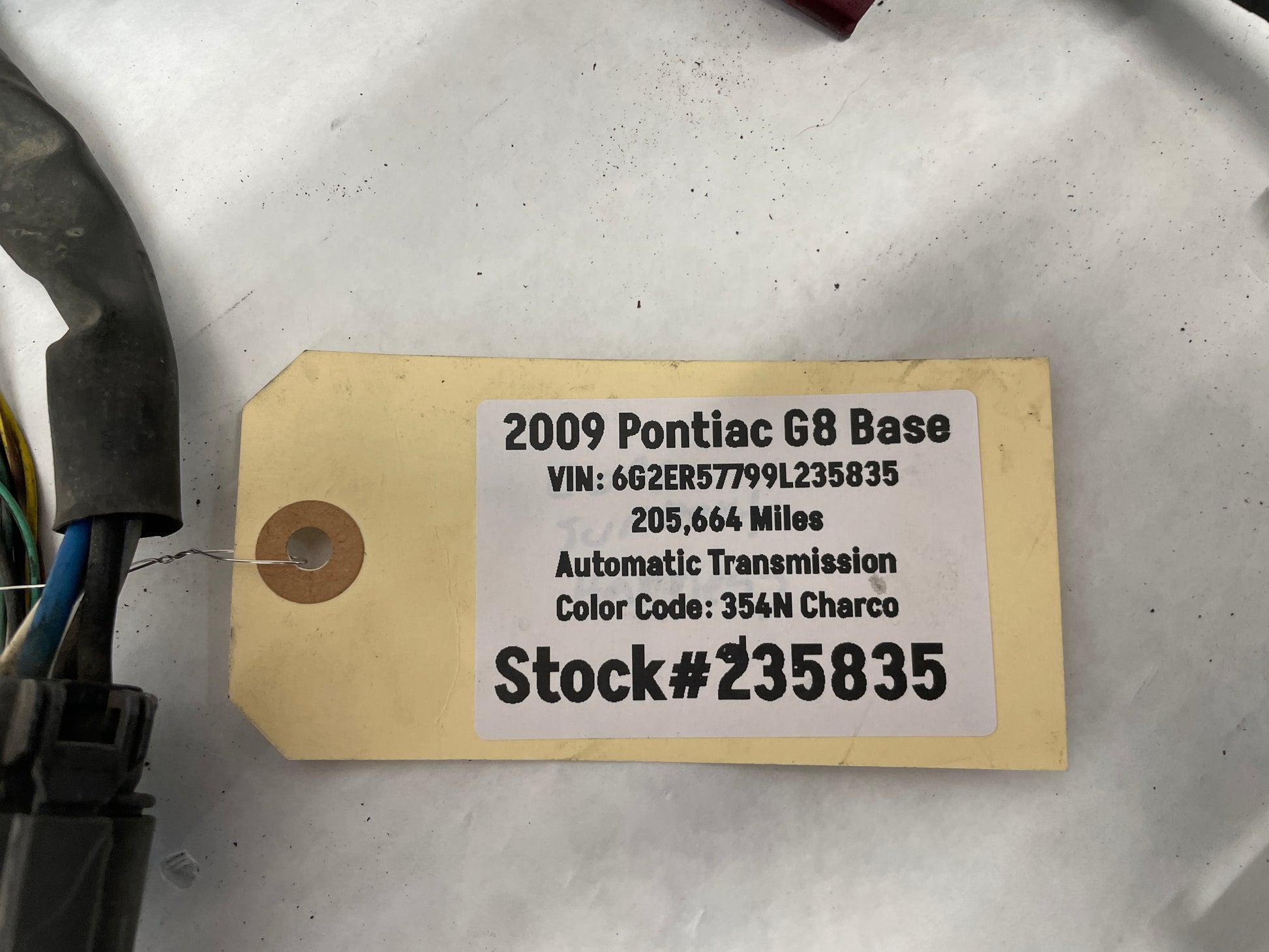 2009 Pontiac G8 Base Radiator Core Support Head Light Lamp Wiring Wire Harness OEM - Day's Parts Yard