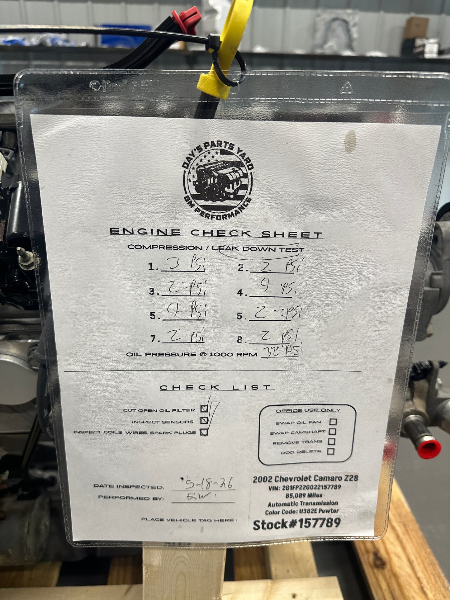 5.7 LS1 Engine 4L60 Automatic Transmission Drivetrain Pullout 85k - Day's Parts Yard