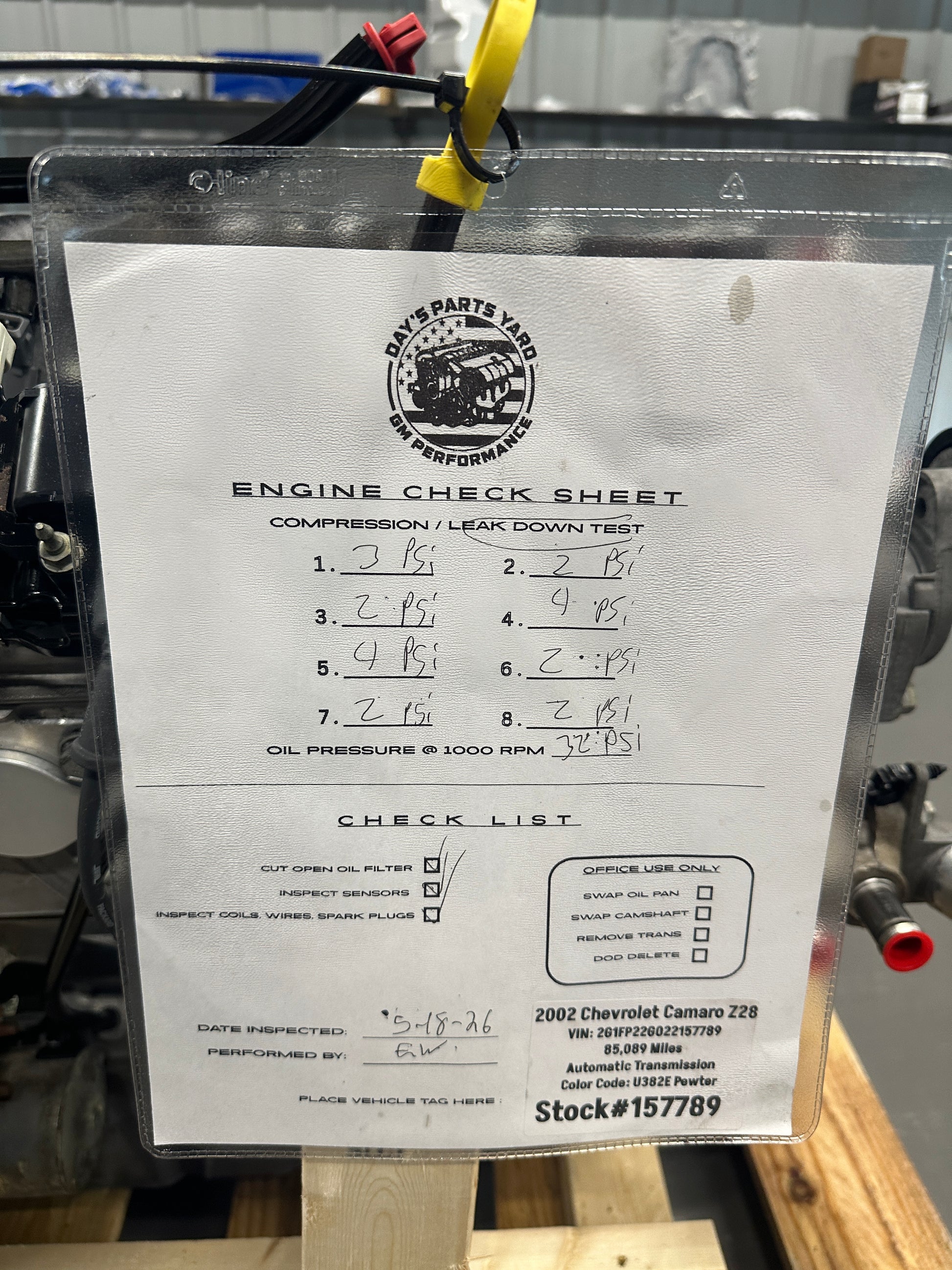 5.7 LS1 Engine 4L60 Automatic Transmission Drivetrain Pullout 85k - Day's Parts Yard