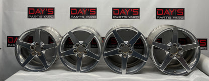 2005 Chevy C6 Corvette Factory OEM Wheels w/ Center Caps 19X8.5 19X10 - Day's Parts Yard