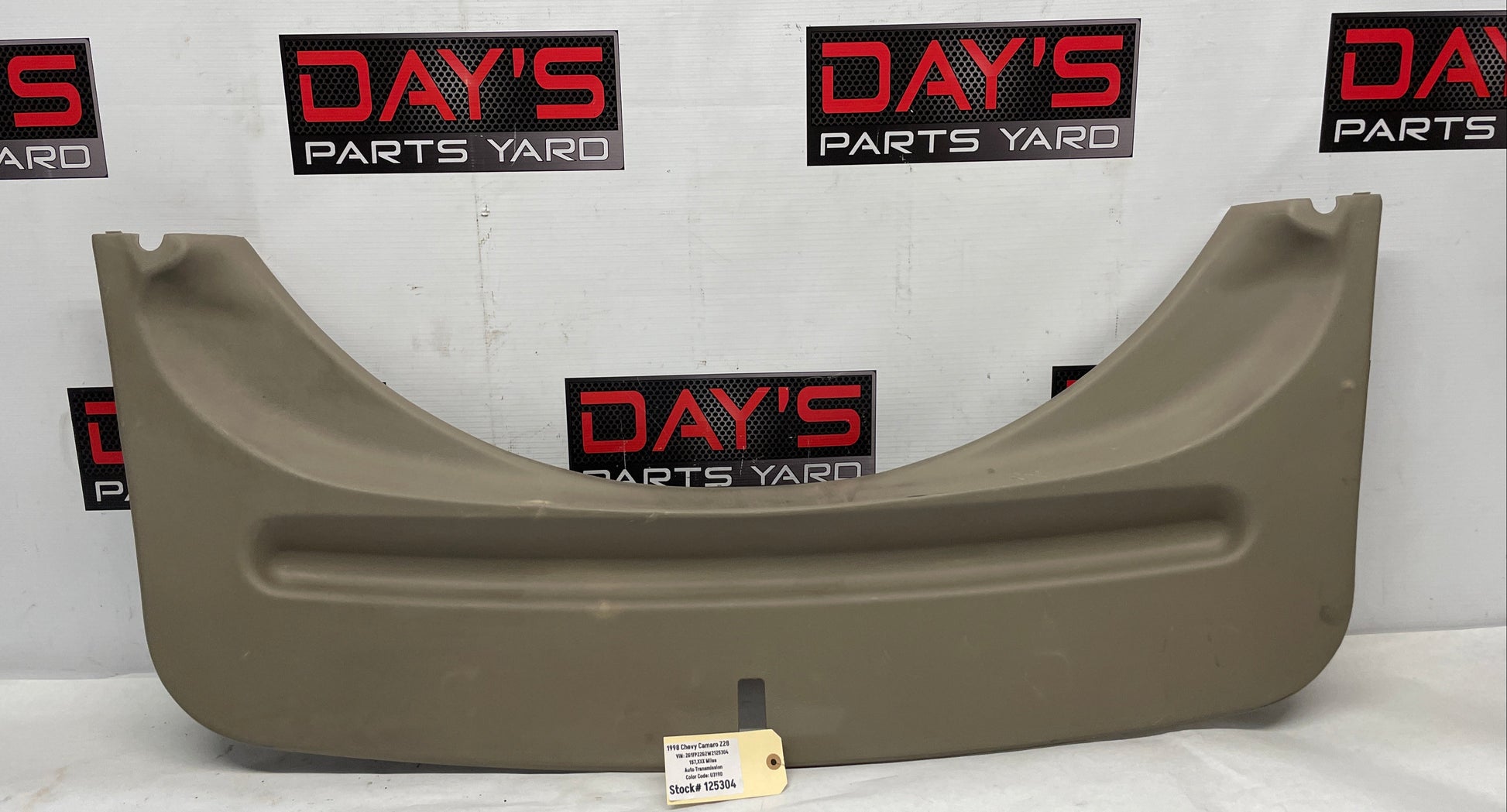 1998 Chevy Camaro Z28 Lift Gate Hatch Trunk Latch Cover Trim Panel Tan OEM - Day's Parts Yard