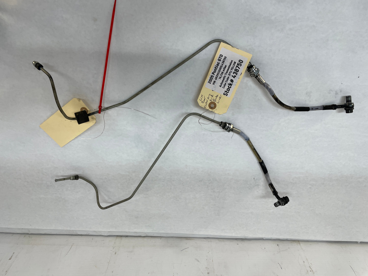 2005 Pontiac GTO RH & LH Rear Control Arm Hard Brake Line OEM