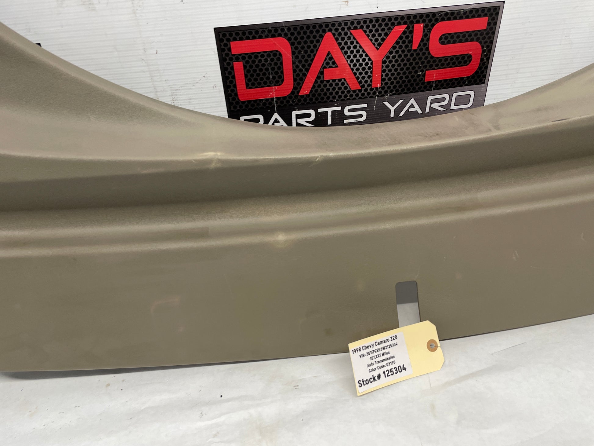 1998 Chevy Camaro Z28 Lift Gate Hatch Trunk Latch Cover Trim Panel Tan OEM - Day's Parts Yard