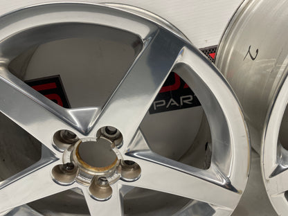 2005 Chevy C6 Corvette Factory OEM Wheels w/ Center Caps 19X8.5 19X10 - Day's Parts Yard