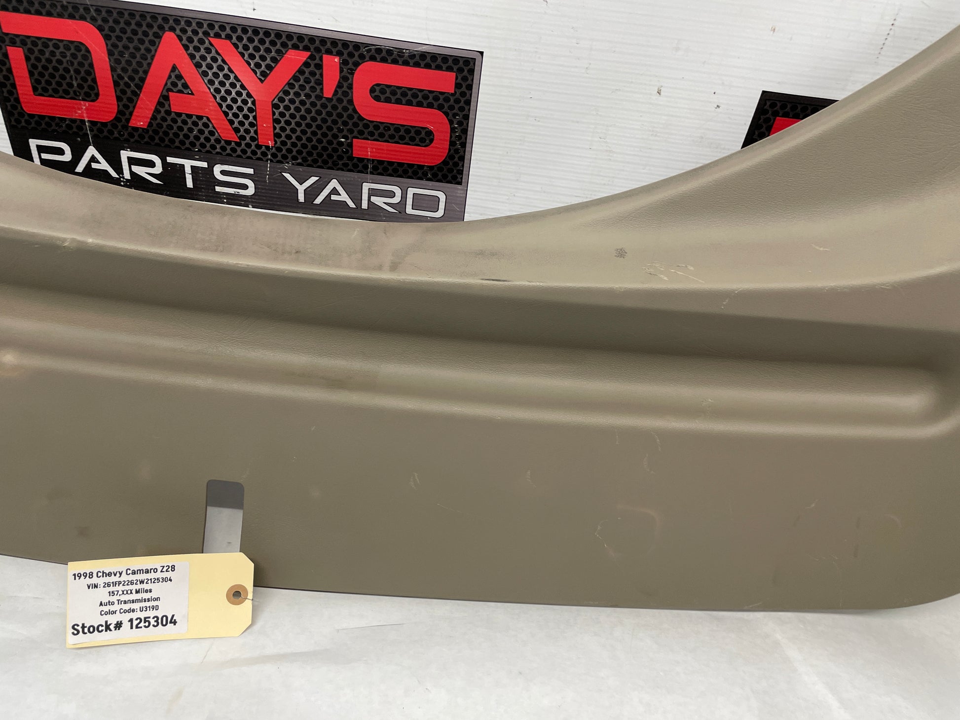 1998 Chevy Camaro Z28 Lift Gate Hatch Trunk Latch Cover Trim Panel Tan OEM - Day's Parts Yard