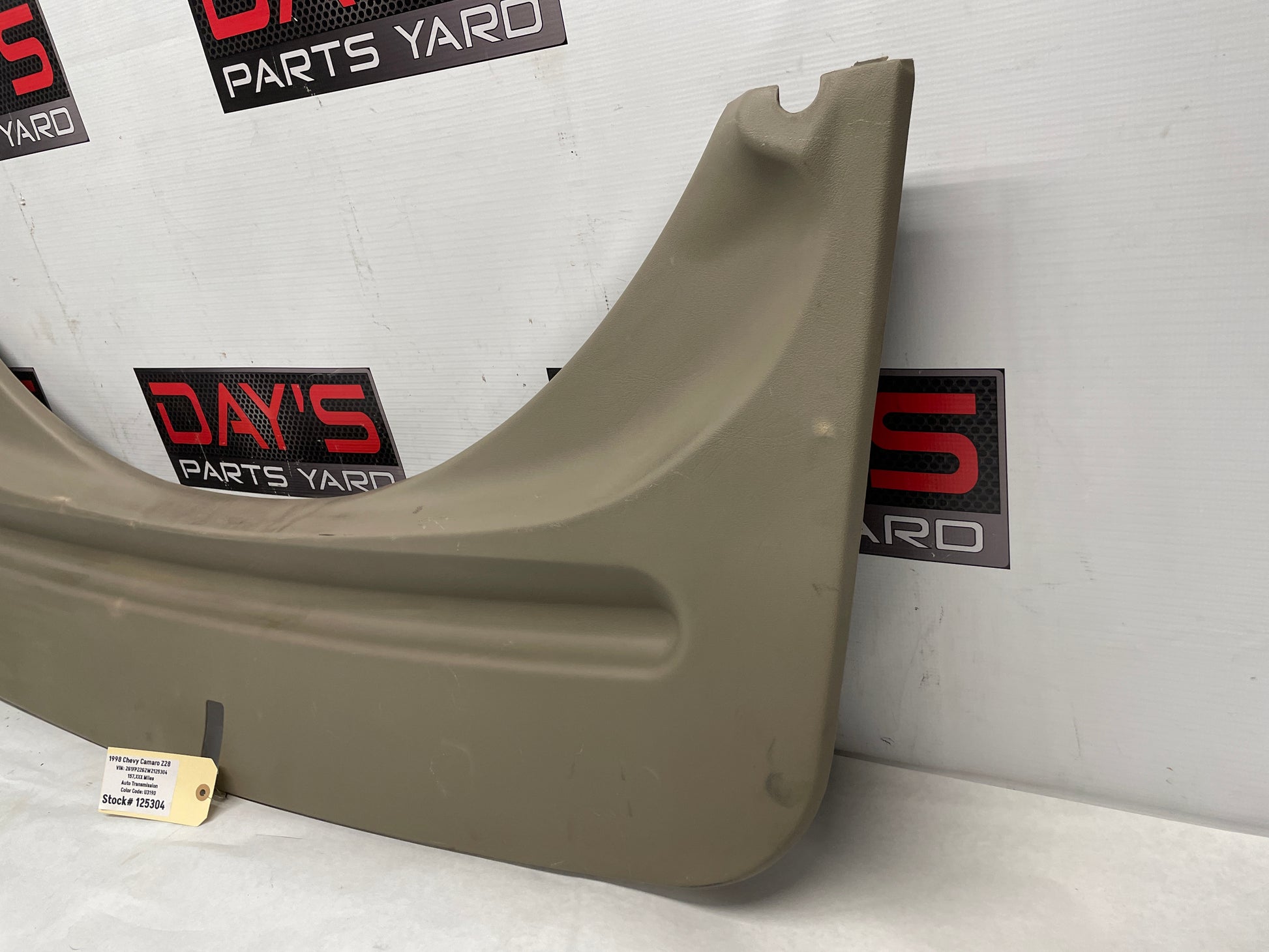 1998 Chevy Camaro Z28 Lift Gate Hatch Trunk Latch Cover Trim Panel Tan OEM - Day's Parts Yard