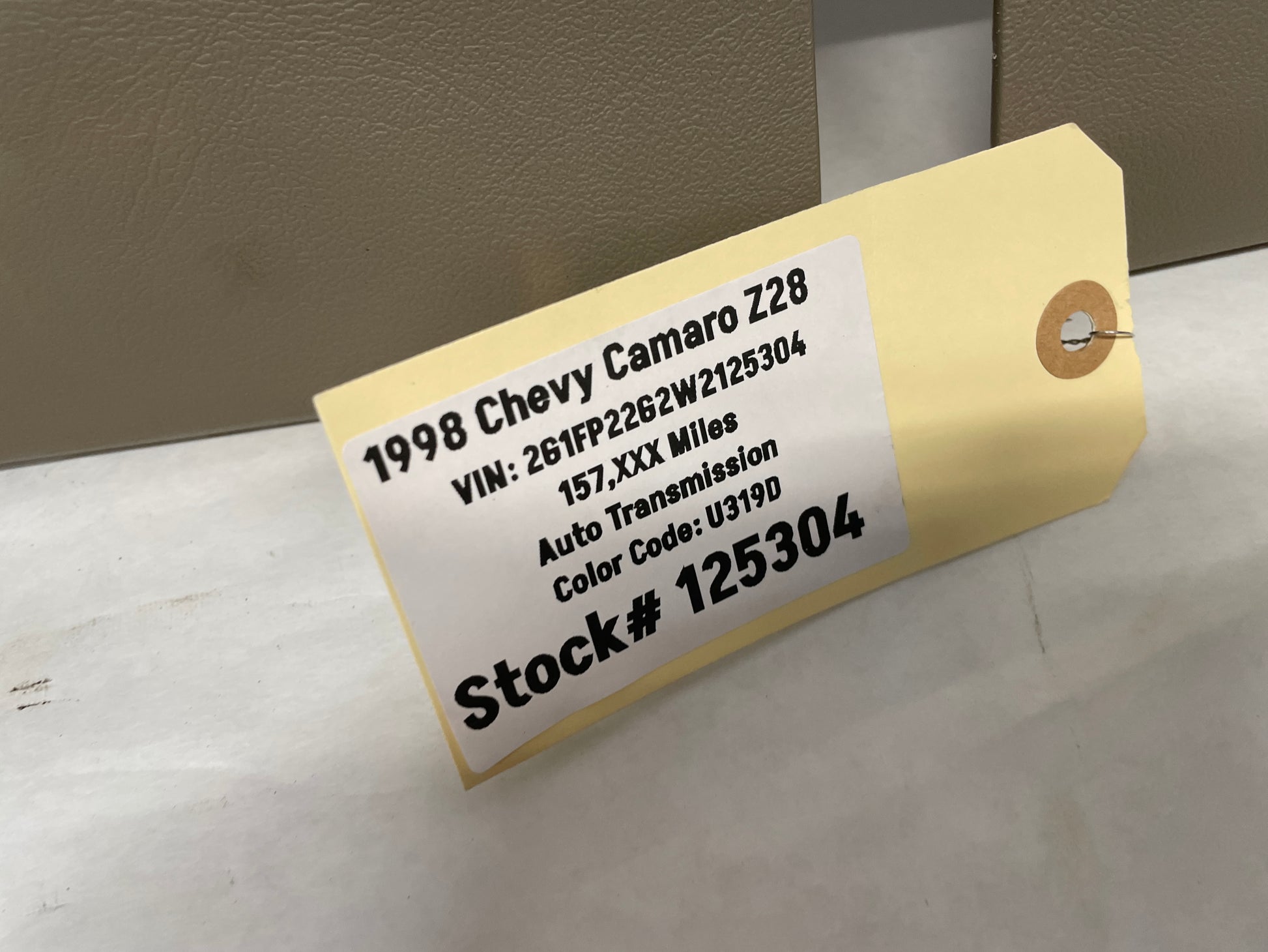 1998 Chevy Camaro Z28 Lift Gate Hatch Trunk Latch Cover Trim Panel Tan OEM - Day's Parts Yard