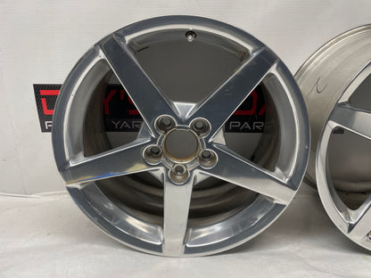 2005 Chevy C6 Corvette Factory OEM Wheels w/ Center Caps 19X8.5 19X10 - Day's Parts Yard