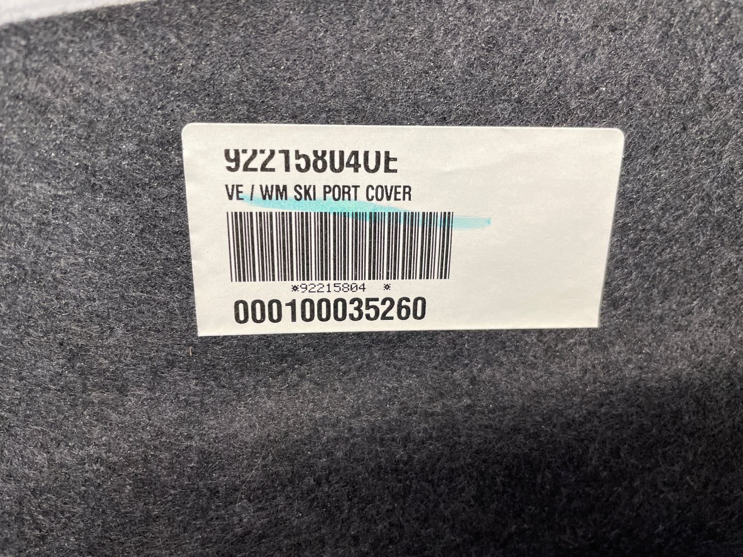 2009 Pontiac G8 GT Ski Port Felt Cover OEM - Day's Parts Yard