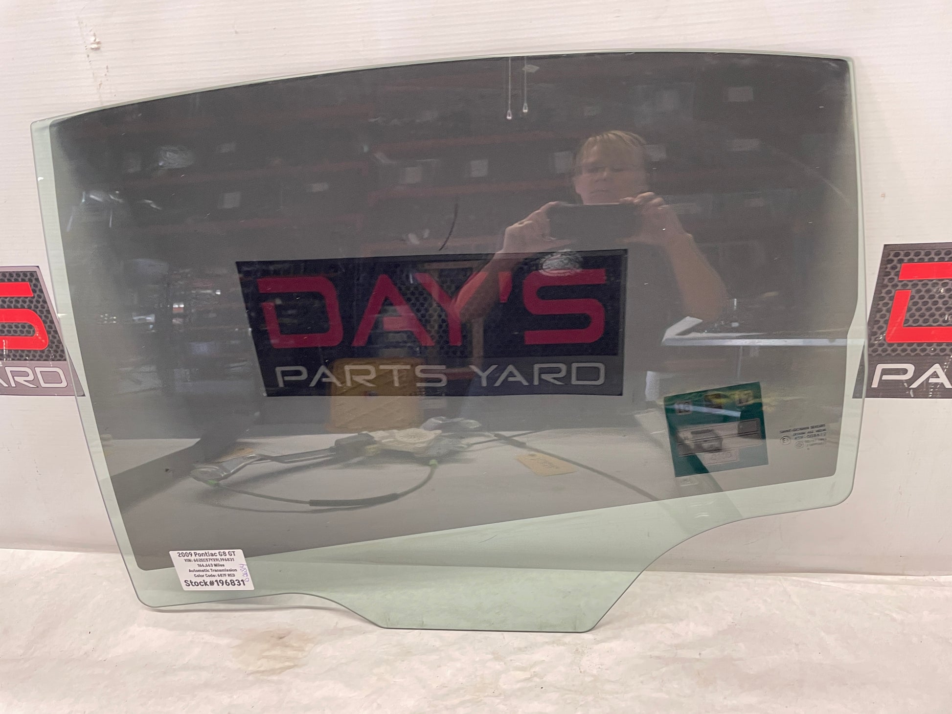 2009 Pontiac G8 GT LH Driver Rear Door Window Glass OEM - Day's Parts Yard