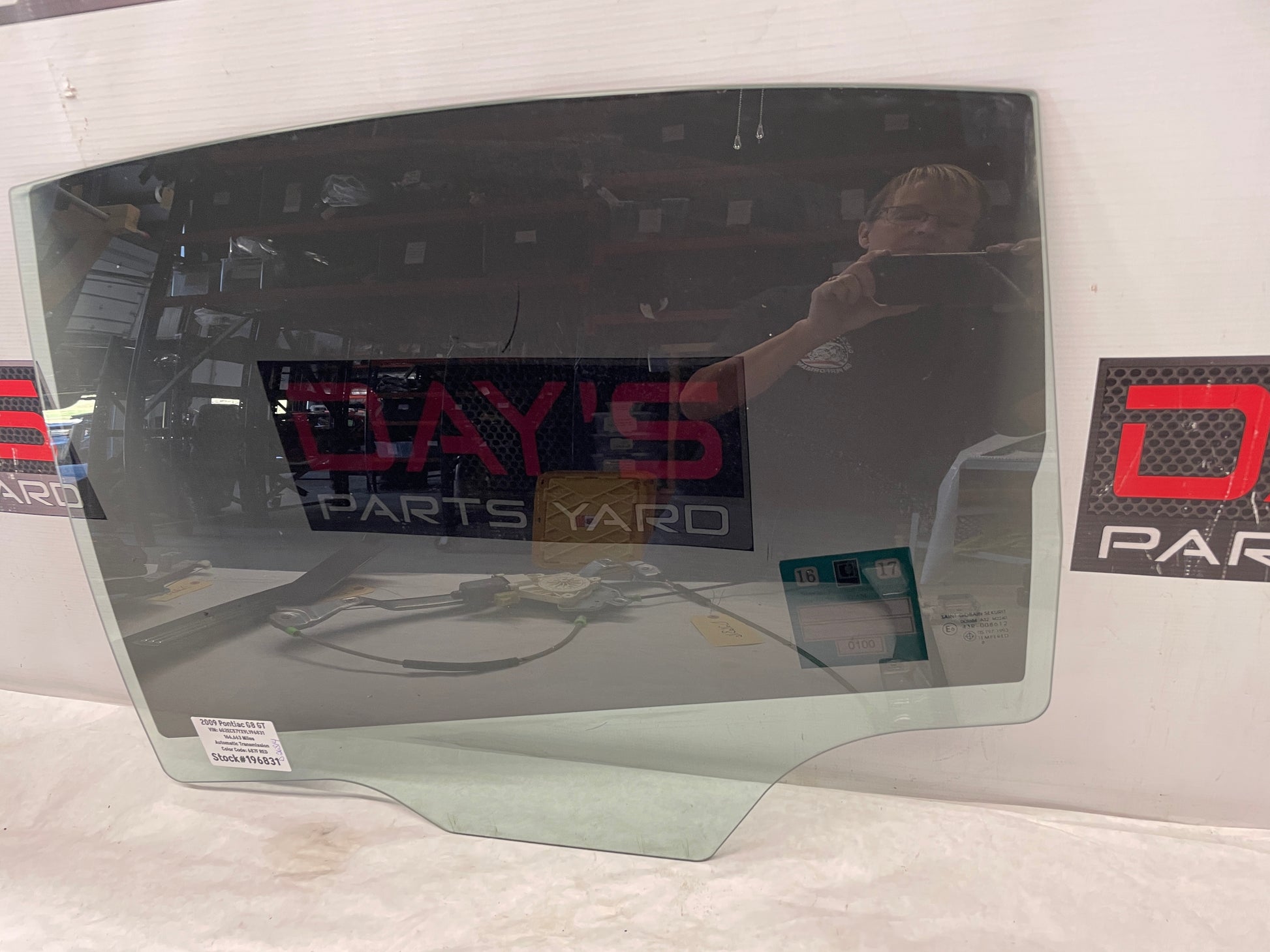 2009 Pontiac G8 GT LH Driver Rear Door Window Glass OEM - Day's Parts Yard