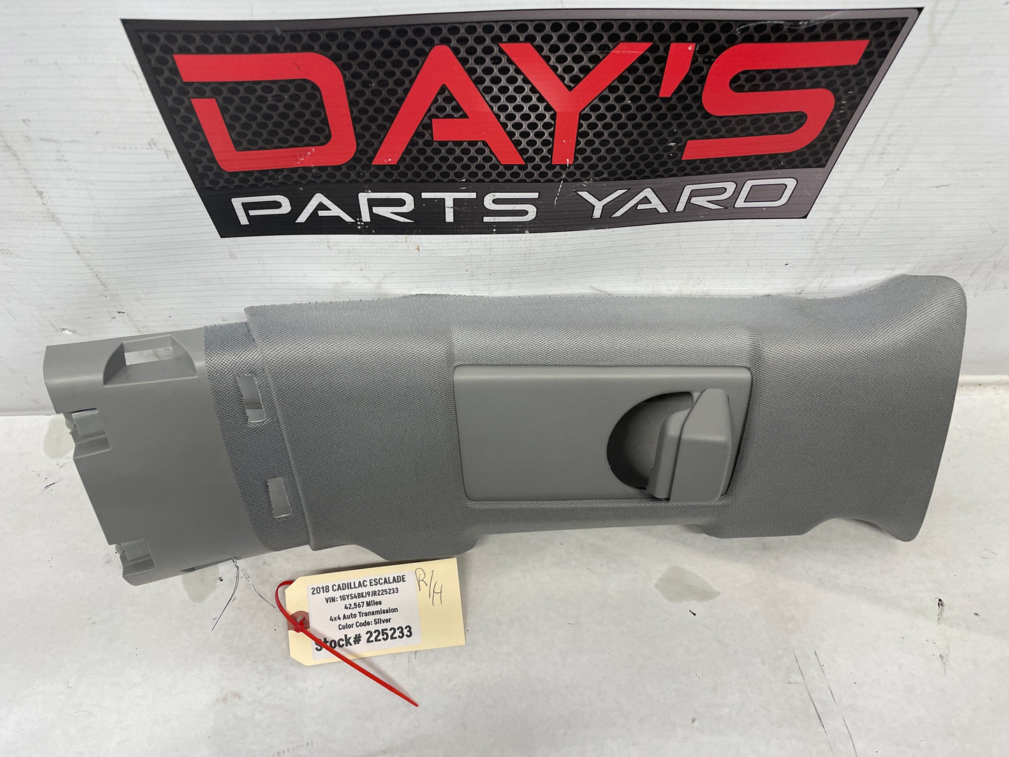 2018 Cadillac Escalade RH Passenger B Pillar Upper Trim Panel Gray OEM - Day's Parts Yard