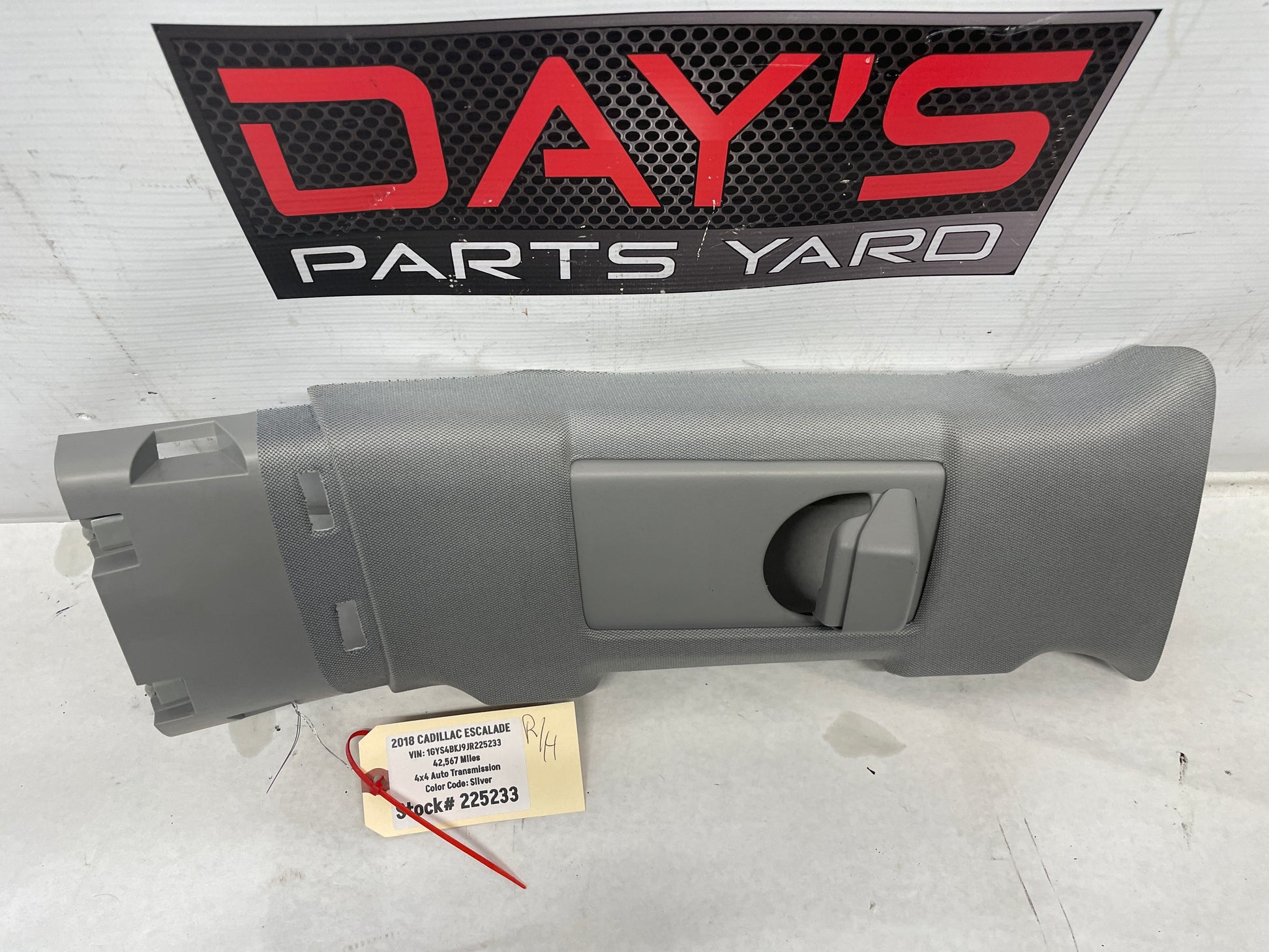 2018 Cadillac Escalade RH Passenger B Pillar Upper Trim Panel Gray OEM - Day's Parts Yard