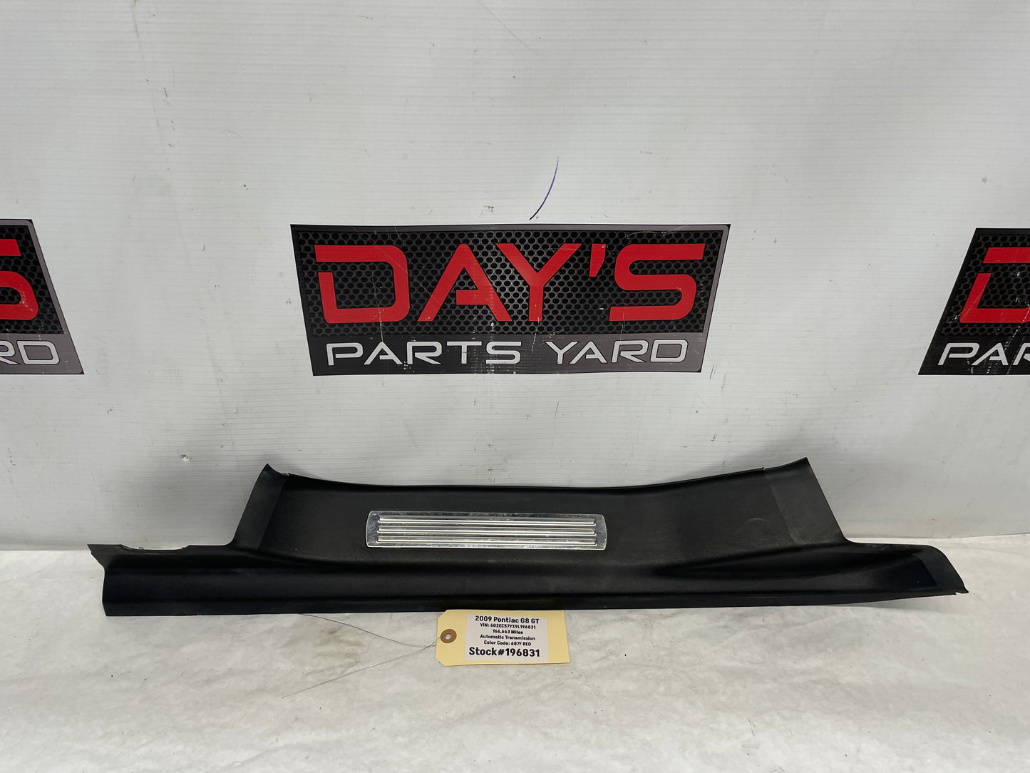 2009 Pontiac G8 GT LH Driver Rear Door Sill Kick Panel Scuff Plate OEM - Day's Parts Yard