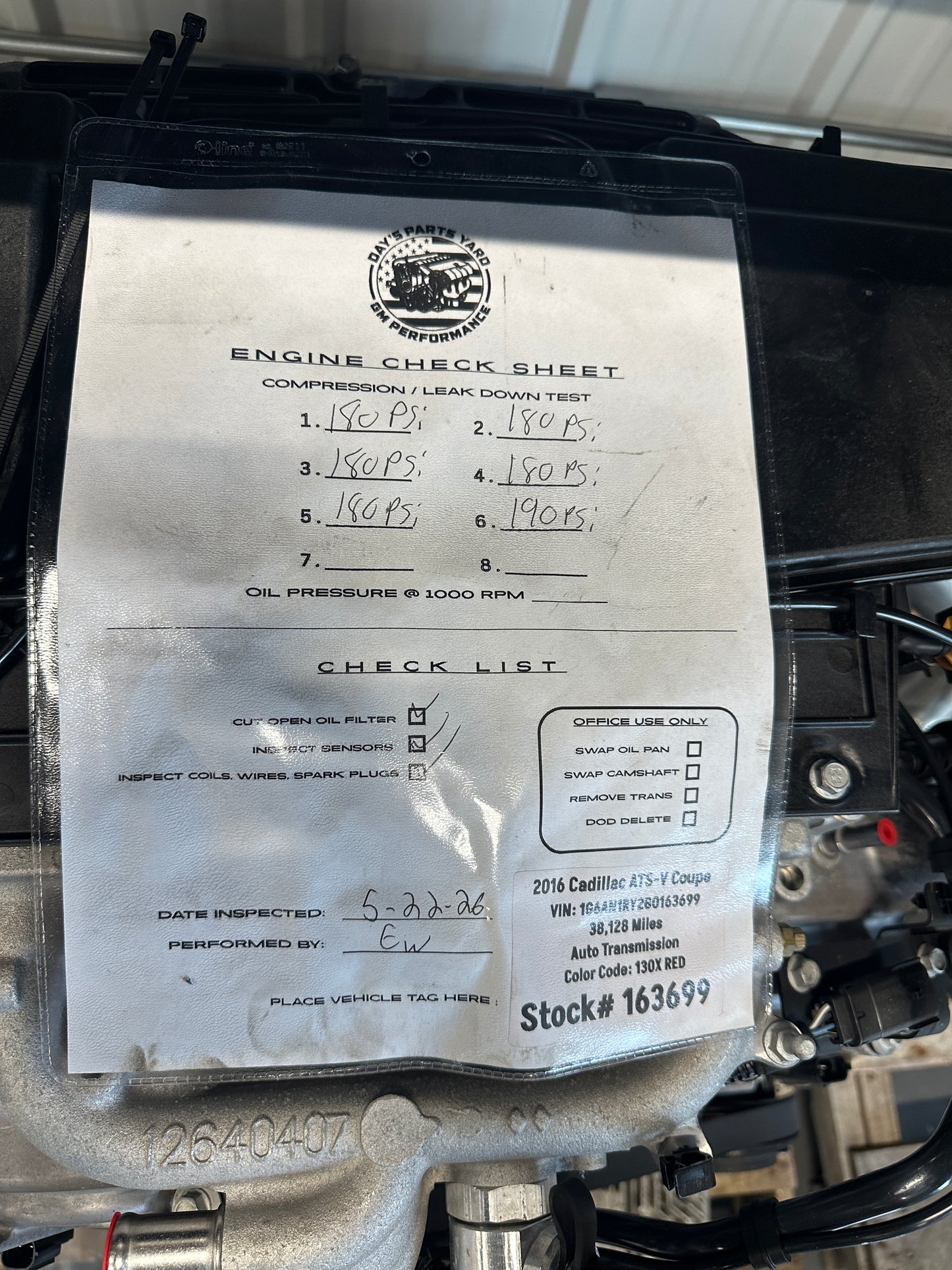 2016 Cadillac ATS-V LF4 3.6L Twin Turbo Engine Motor OEM