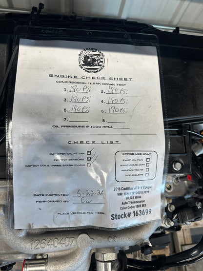 2016 Cadillac ATS-V LF4 3.6L Twin Turbo Engine Motor OEM