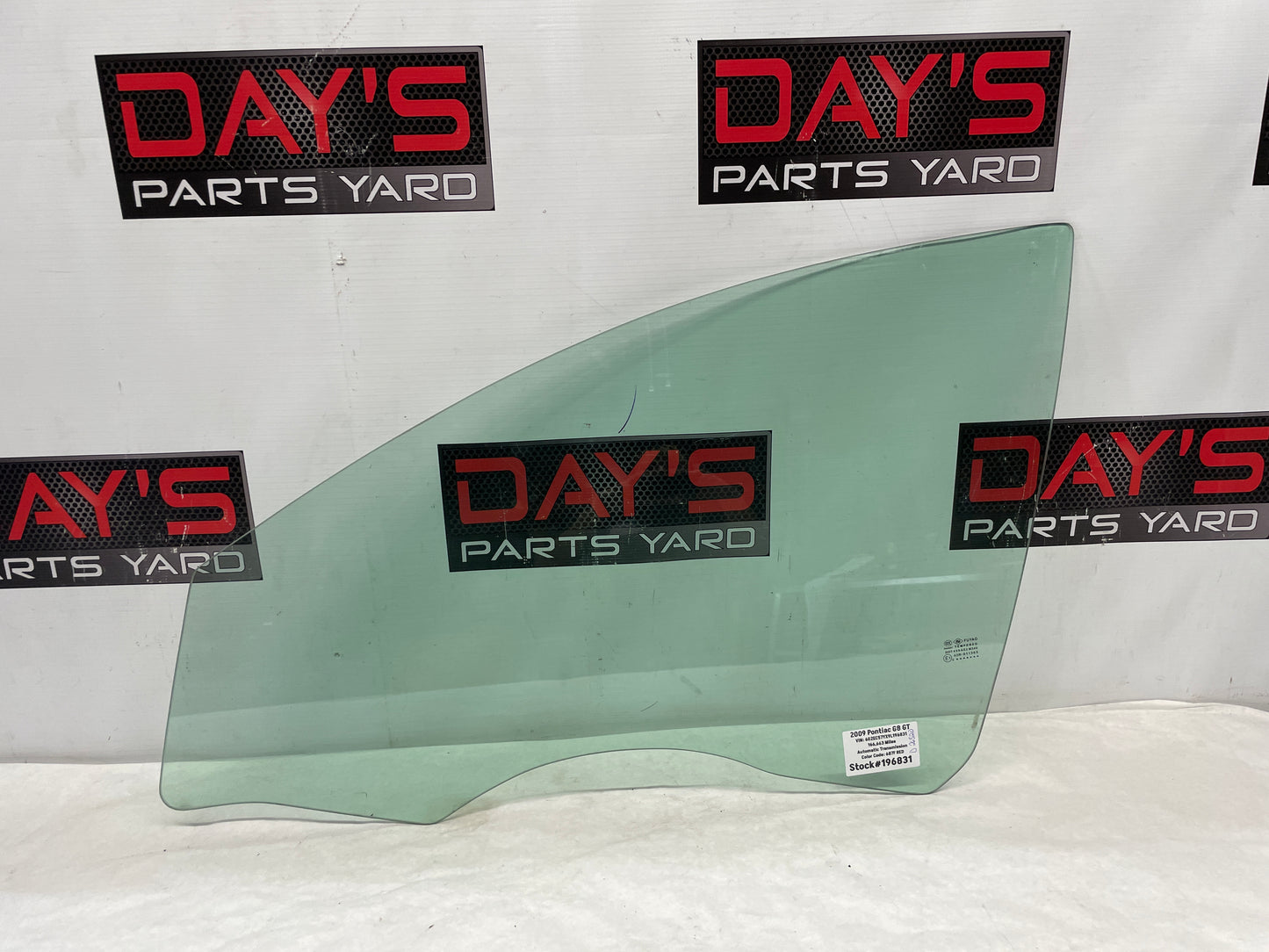 2009 Pontiac G8 GT LH Driver Front Door Window Glass OEM - Day's Parts Yard