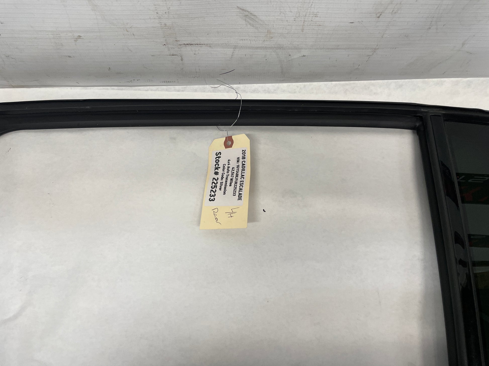 2018 Cadillac Escalade LH Driver Rear Door Window Glass Weatherstrip OEM - Day's Parts Yard