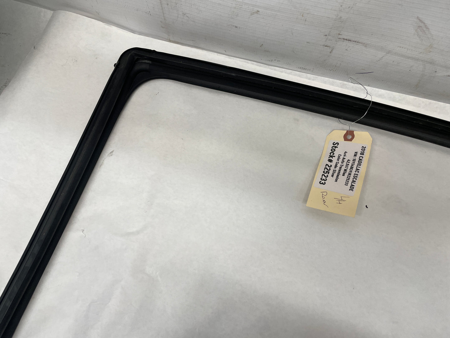 2018 Cadillac Escalade LH Driver Rear Door Window Glass Weatherstrip OEM - Day's Parts Yard