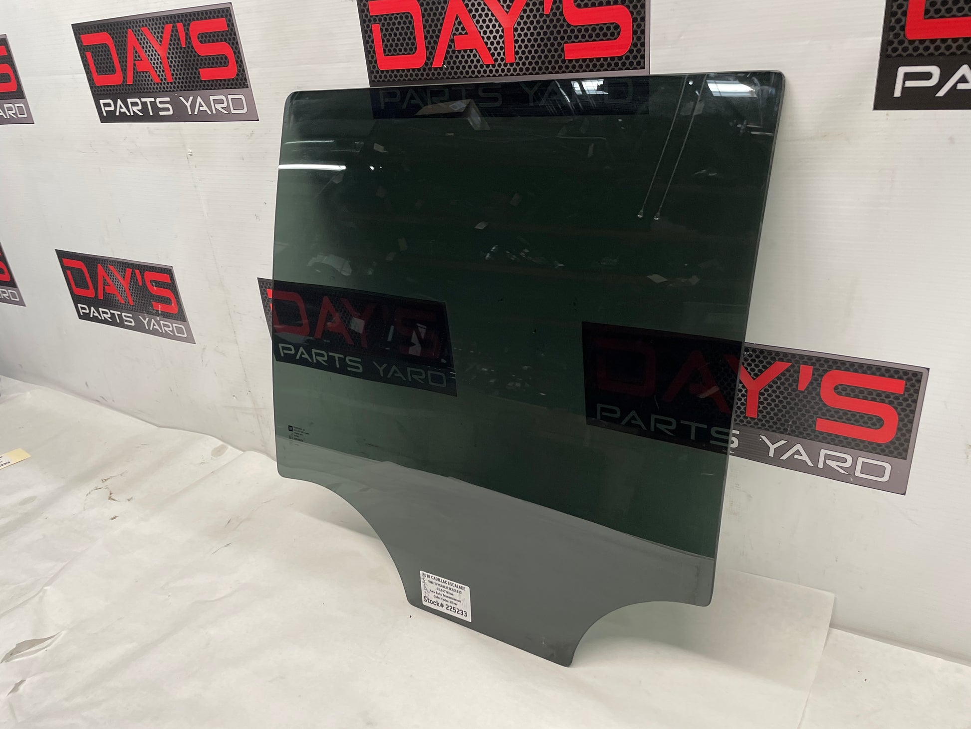 2018 Cadillac Escalade LH Driver Rear Door Window Glass OEM - Day's Parts Yard